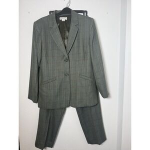 Vtg Pendleton Womens Blazer & Pants Suit Set Size 14 Plaid 100% Wool Preppy
